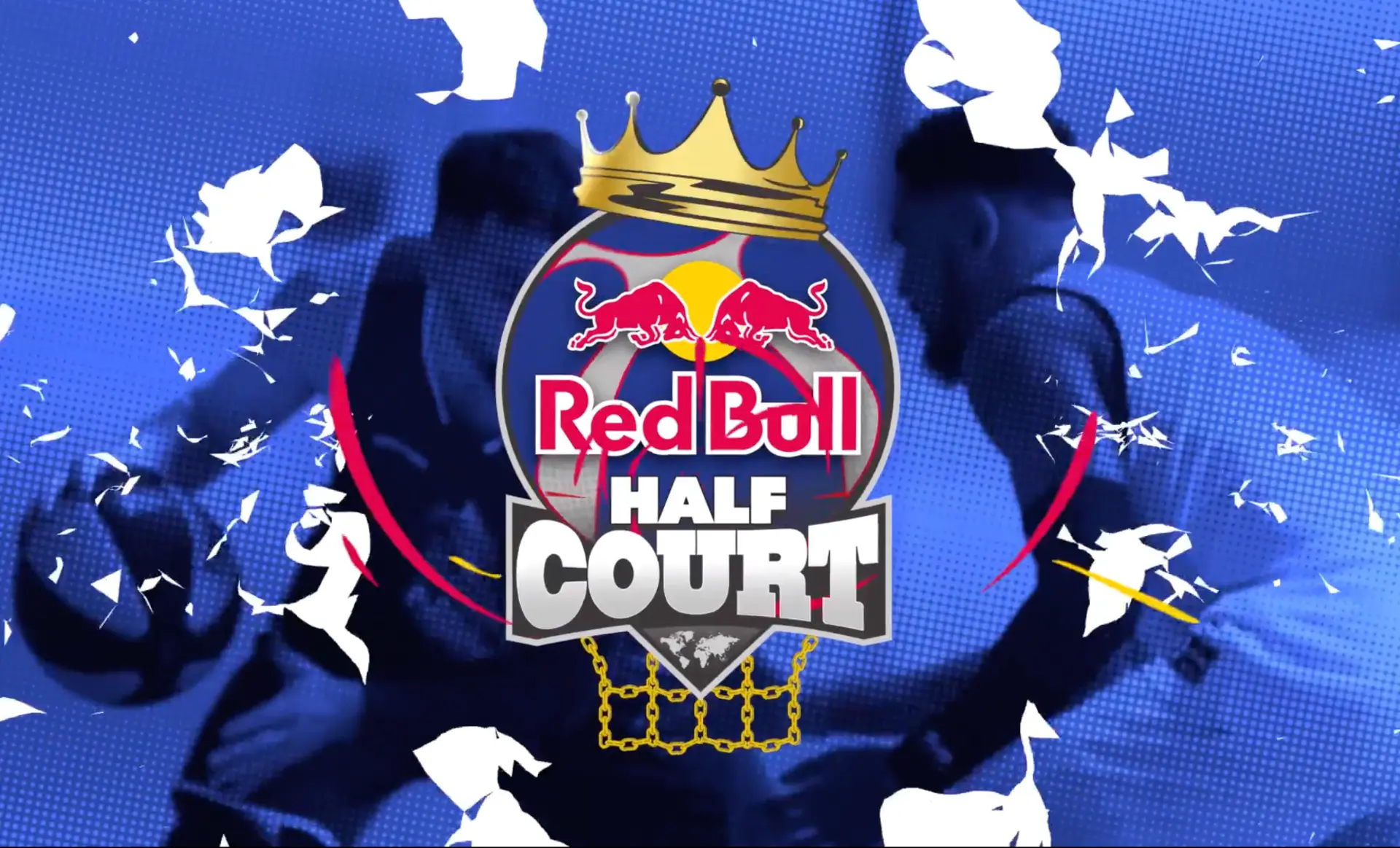 Graphic visual-effects treatment created for the Red Bull 3x3 basketball campaign
